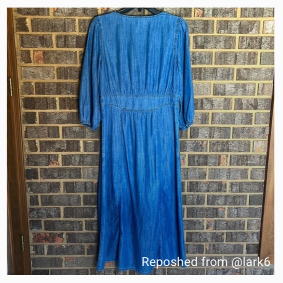 Madewell Denim Pieced Waist Midi Dress in Mariden Wash - Picture 5 of 7